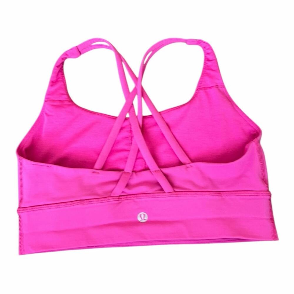 LULULEMON Energy Longline Bra Archive Color Raspberry Glow Size 8 LW2AVOS - Picture 4 of 5